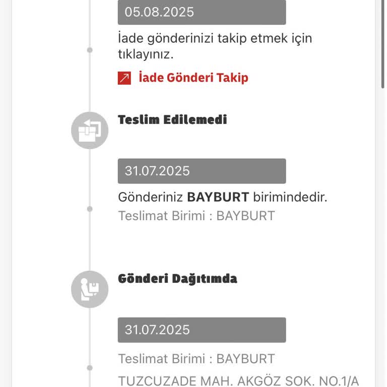 Bilgilendirme Yapılmadan Kargom İade Edildi, Hızlı Teslimat Talep Ediyorum