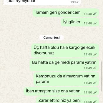 Siparişim Üç Haftadır Teslim Edilmedi Param İade Edilmiyor