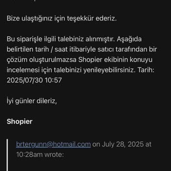 Shopier Üzerinden Yaptığım Siparişte İade Ve Satıcı Sorunu