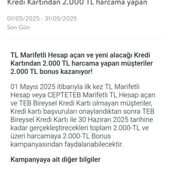 Kampanya Şartlarını Sağlamama Rağmen 2.000 TL Bonusum Yüklenmedi