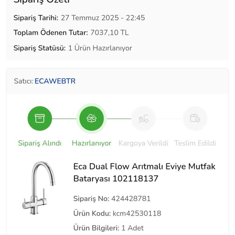 Siparişim Ne Kargoya Veriliyor Ne De Destek Alabiliyorum