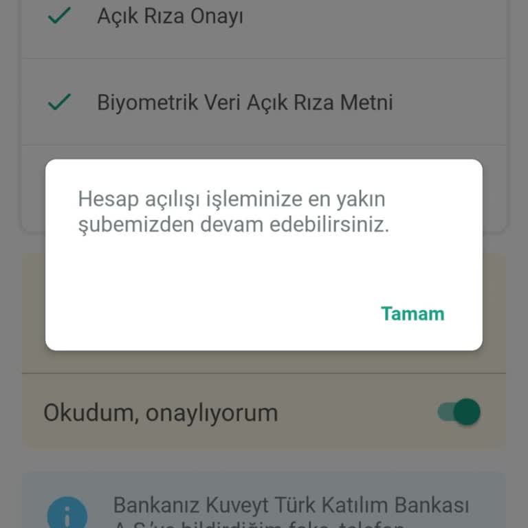 Kuveyt Türk Uygulamasında Müşteri Olamama Sorunu