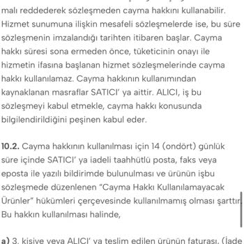 Yasal Cayma Hakkım Reddedildi, İade Talebim Kabul Edilmiyor