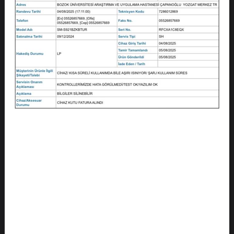 Garanti Servisi Cihazdaki Ses Sorununu Görmezden Geldi