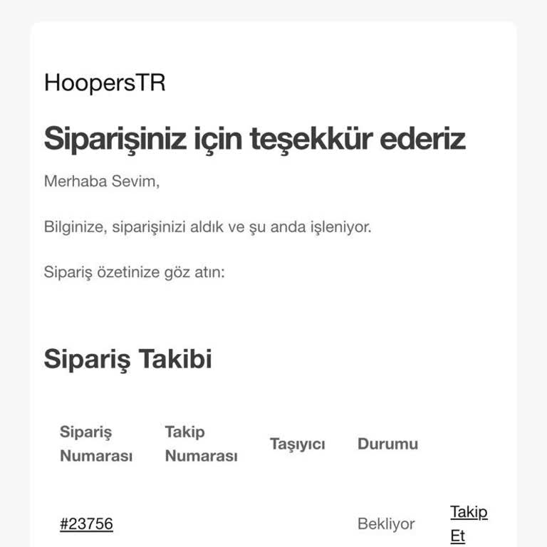 Hooperstr'den Alınan Spor Ayakkabının Takibi Ve İletişimi Mümkün Değil