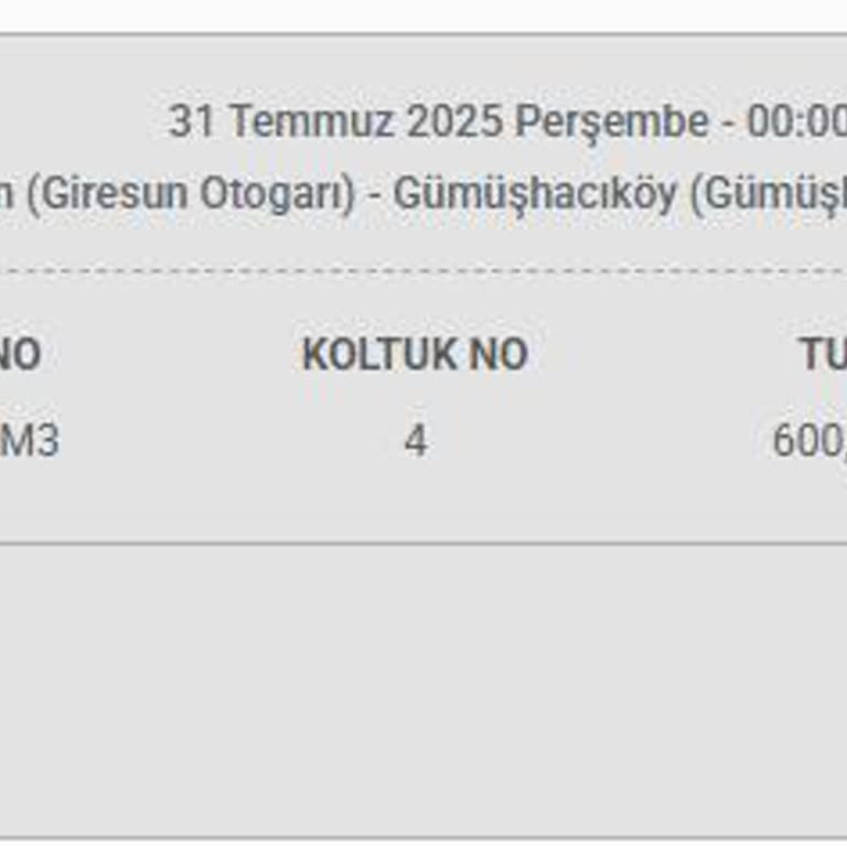 Satın Aldığım Otobüs Seferi Listede Yok, Param İade Edilmiyor!