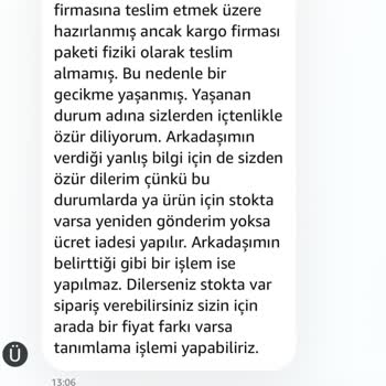 Amazon'un Teslimat Ve Müşteri Hizmetleri Sözü Yerine Getirilmedi
