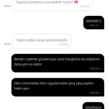 Siparişim Teslim Edildi Olarak Güncellenmiyor, İade Talebi Oluşturamıyorum