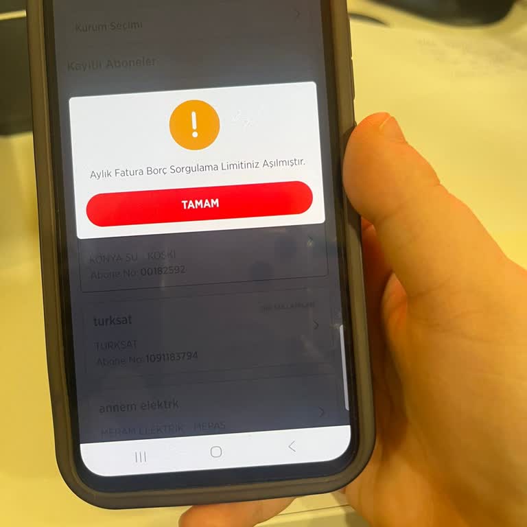 Fatura Sorgulama Limitinin Kaldırılmasını Talep Ediyorum