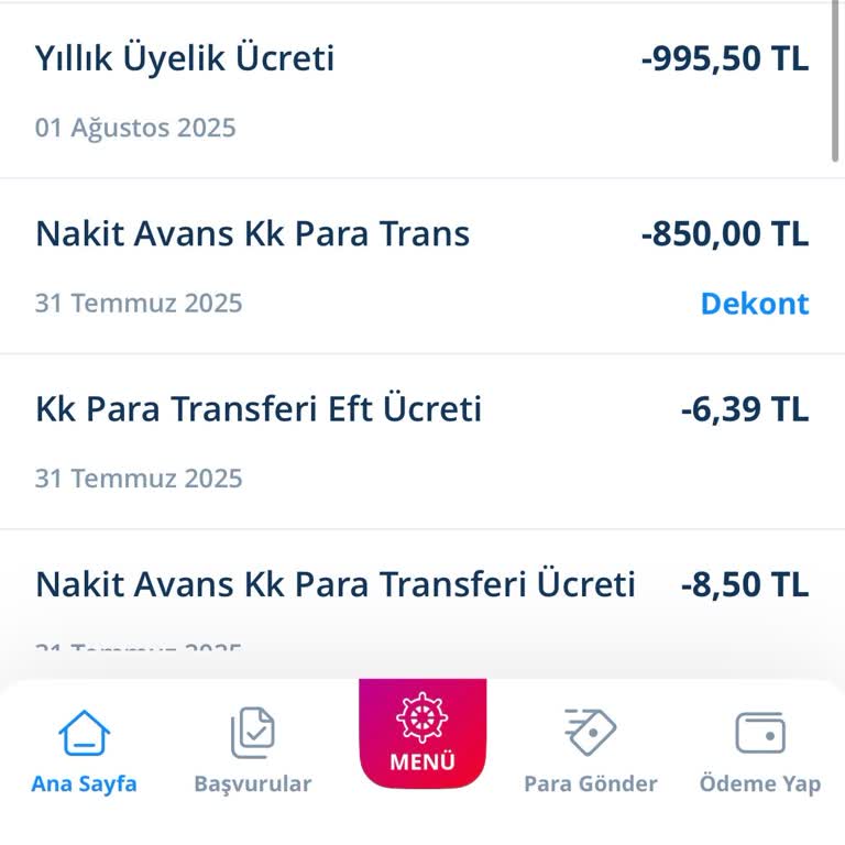 Yıllık Kart Aidatının İadesi Ve Yasal Hakların Korunması Talebi