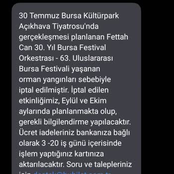 İptal Edilen Konser İçin Ücret İadem Hala Yapılmadı