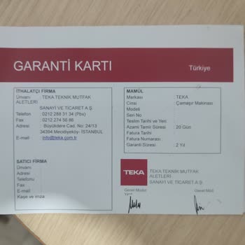 Teka Çamaşır Makinesi Parça Temini Ve Servis Sürecinde Yaşanan Gecikme