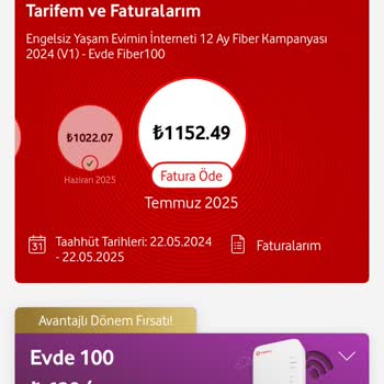 Vodafone Fiber Sözleşme Yenilemede Fiyat Farkı Ve Çözüm Eksikliği
