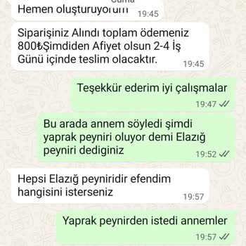 Sipariş Edilen Peynir Eksik Ve Yanlış Gönderildi, İletişim Sağlanamıyor