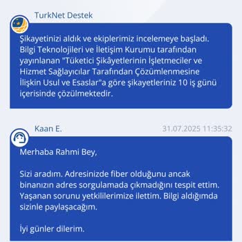 Adres Değişikliği Sonrası Fiber Nakil Sürecinde Gecikme