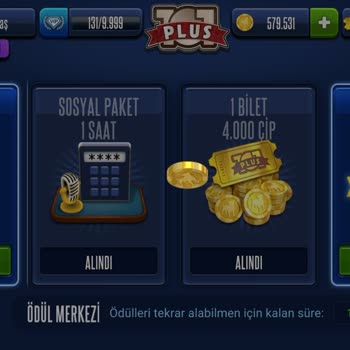 101 Okey Plus Uygulamasında Günlük Bonusları Alamıyorum