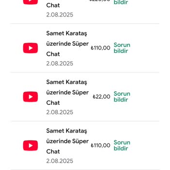 Youtube Canlı Yayın Bağışlarımın Çoğu İade Edilmedi Mağduriyetimin Giderilmesini İstiyorum