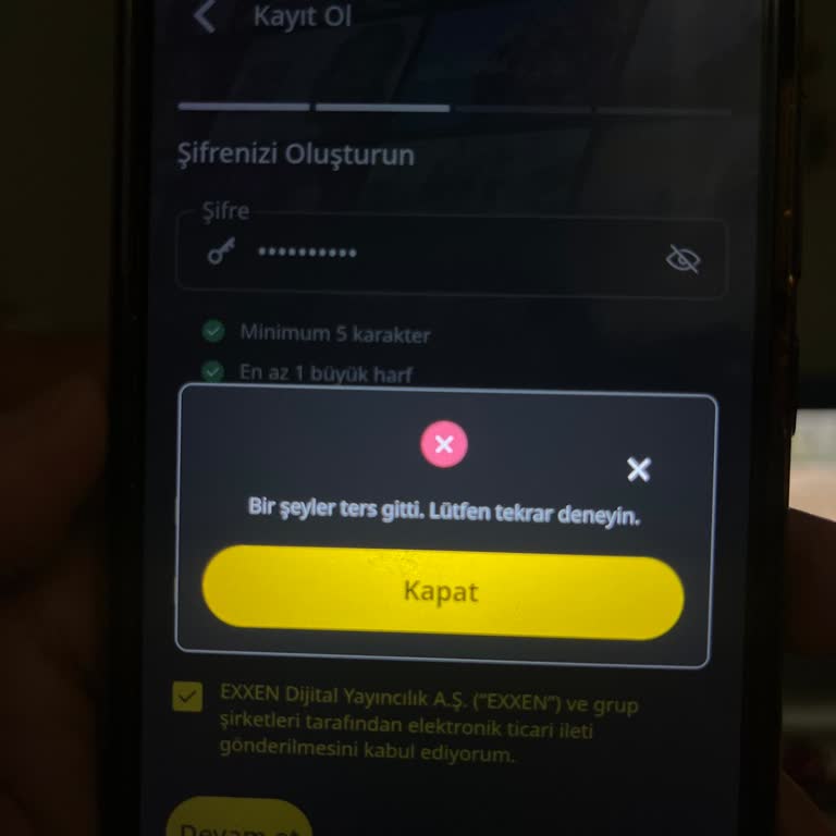 Üyelik Şifresi Oluşturulamıyor, Müşteri Hizmetlerinden Yanıt Yok