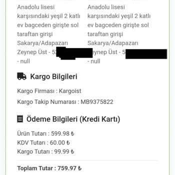 Kargoist Teslimat Sorunu Ve Yanıltıcı Bilgilendirme Nedeniyle Kargo Ücreti İade Talebi