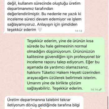 Kısa Sürede Sararan Çanta Ve Yetersiz Müşteri Desteği