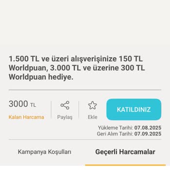 Kampanya Şartlarını Sağladım, Puanım Yüklenmedi