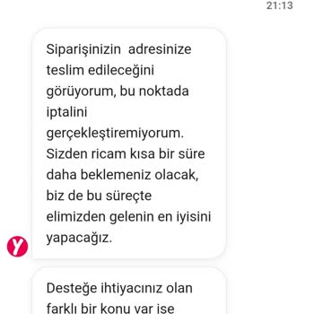 2 Saat Geciken Sipariş Ve İptal Hakkının Engellenmesi