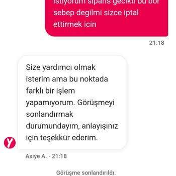 2 Saat Geciken Sipariş Ve İptal Hakkının Engellenmesi