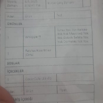 Sipariş Gecikmesi, Soğuk Ürün Ve Ücret İadesi Sorunu