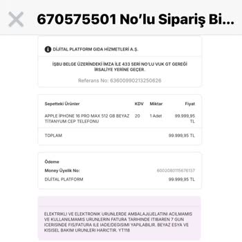 Migros Online Siparişlerimin Faturaları Tarafıma Ulaştırılmıyor