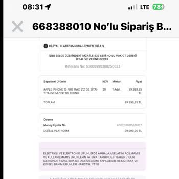 Migros Online Siparişlerimin Faturaları Tarafıma Ulaştırılmıyor