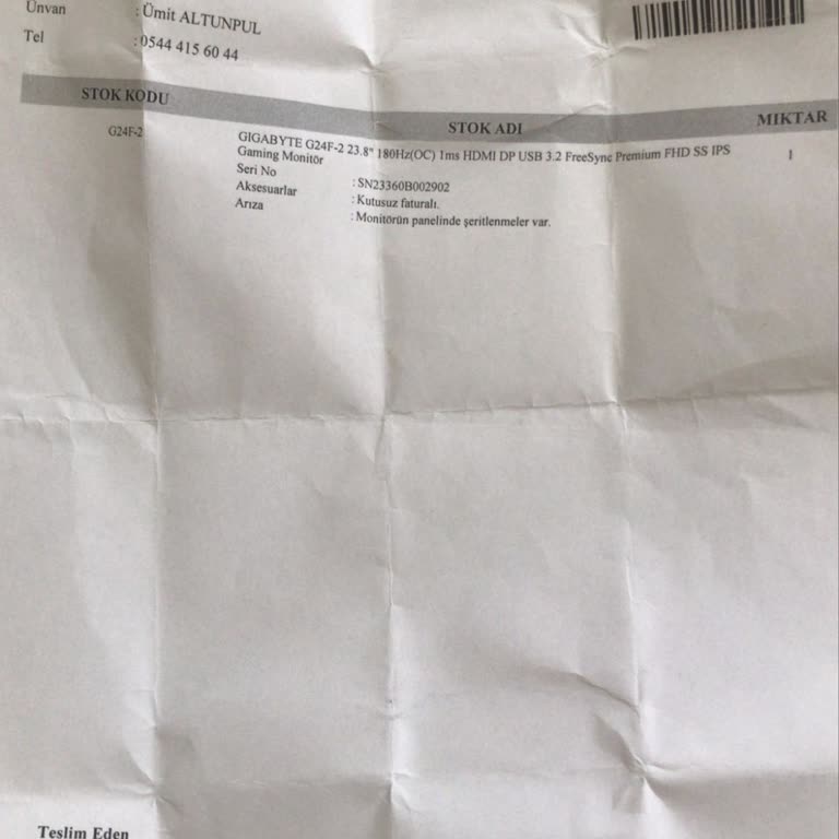 Monitörüm Serviste Kırıldı, Sorumluluk Bana Yüklendi