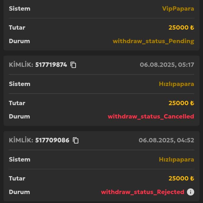 Papara İle Çekim Talebim Gerekçesiz İptal Ediliyor, Çözüm Sunulmuyor
