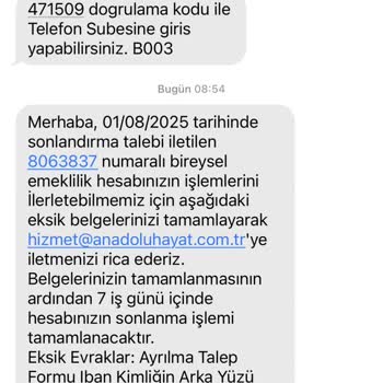 Acil Nakit İhtiyacım İçin BES Ayrılma İşlemi Gereksiz Yere Uzatılıyor