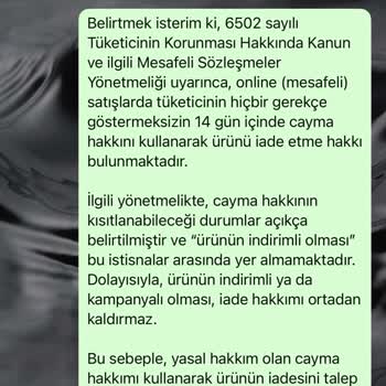 İndirimli Ürünlerde Yasal İade Hakkım Engellendi