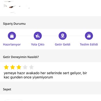 Getir’den Gelen Avokadolar Sürekli Olgunlaşmamış Ve Sert Teslim Ediliyor