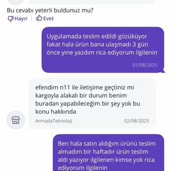 Teslim Edilmeyen Ürün Nedeniyle Tatil Mağduriyeti Ve Yetersiz Müşteri Hizmetleri
