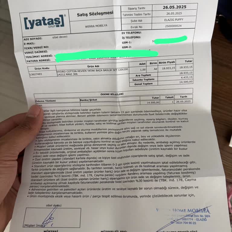 Satın Aldığım Yatak Ve Baza 2,5 Aydır Teslim Edilmedi, Mağduriyetim Giderilmiyor