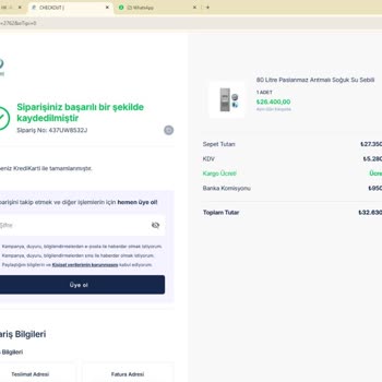 Arıtmalı Su Sebili Eksik Parça İle Teslim Edildi, Müşteri Hizmetlerinden Dönüş Alınamıyor