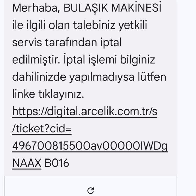 Arçelik Servis Talebinde Karışıklık Ve İptal Mağduriyeti