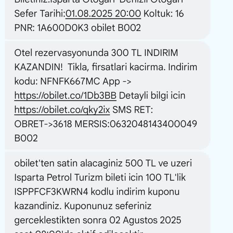 Satın Alınan Otobüs Bileti İçin E-Fatura Tarafıma Ulaştırılmadı