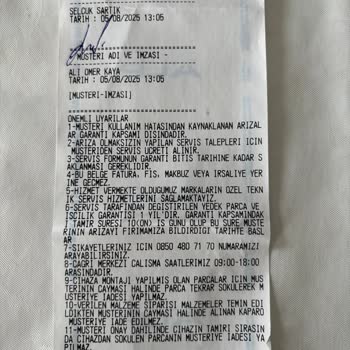 Yetkili Olmayan Servis Tarafından Yetersiz Hizmet Ve Belgesiz İşlem Sonrası Mağduriyet