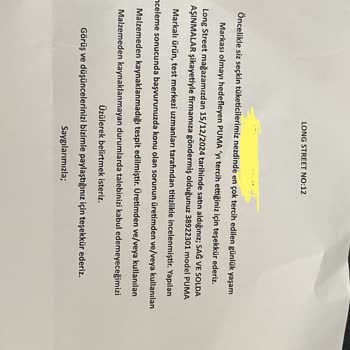 Garanti Kapsamındaki Puma Ayakkabım Kısa Sürede Aşındı, İnceleme Süreci Şeffaf Değil