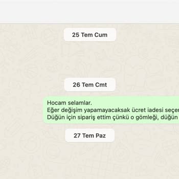 Siparişimde Yaşadığım Beden Ve Değişim Sorunu