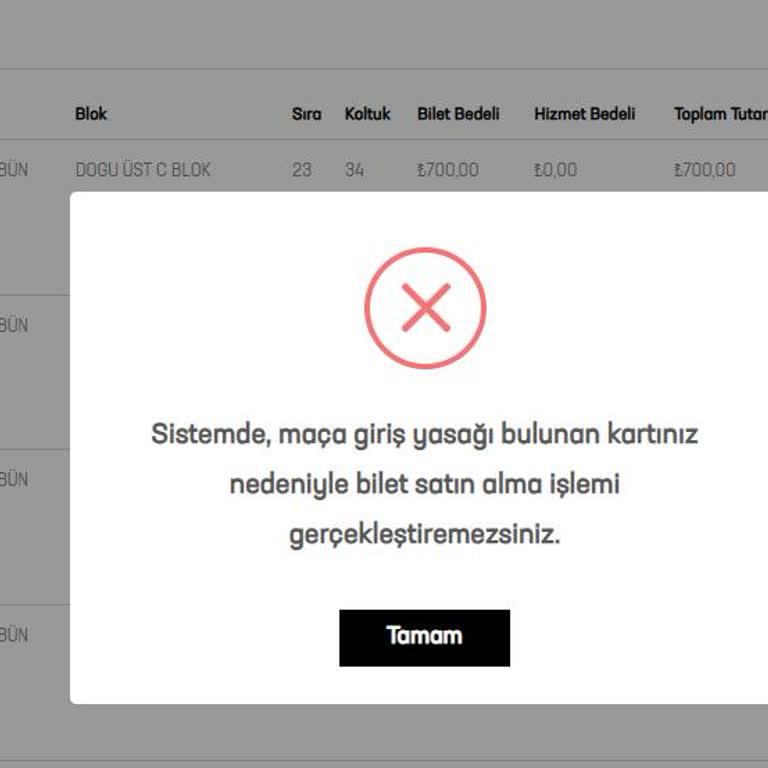 Passolig Kartımda Hatalı Yasaklı Statüsü Nedeniyle Mağduriyet Yaşadım