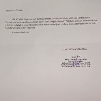 Yetkili Servis Müdahalesi Sonrası Cihaz Arızası ve Bilgilendirme Eksikliği