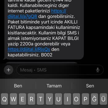 Turkcell'den İnternet Paketi Ve Şikayetlere Otomatik Yanıt Sorunu