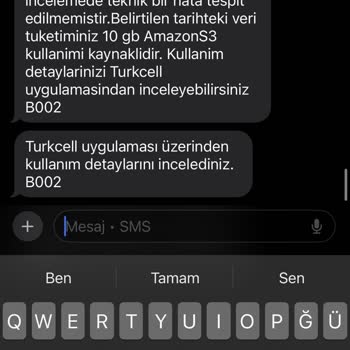 Turkcell'den İnternet Paketi Ve Şikayetlere Otomatik Yanıt Sorunu