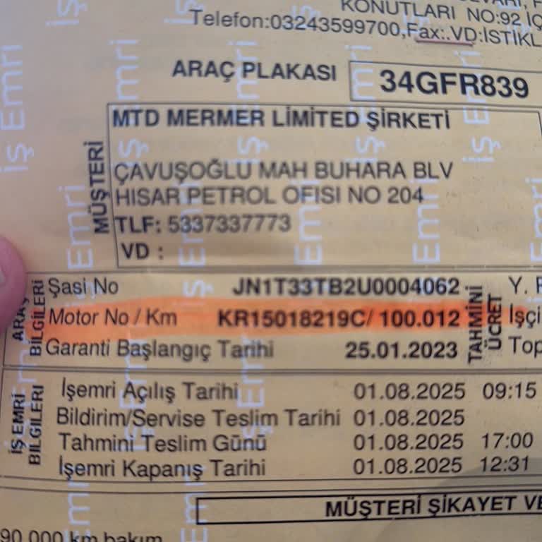 Nissan Kamera Arızası Garanti Süresi Nedeniyle Karşılanmadı