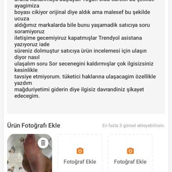 Aldığım Orijinal Terliğin Boyası Ayağıma Çıkıyor, İade Talebim Reddedildi