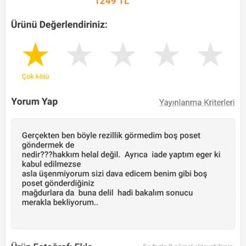 Boş Paket Gönderildi, Ücret İadesi Yapılmadı